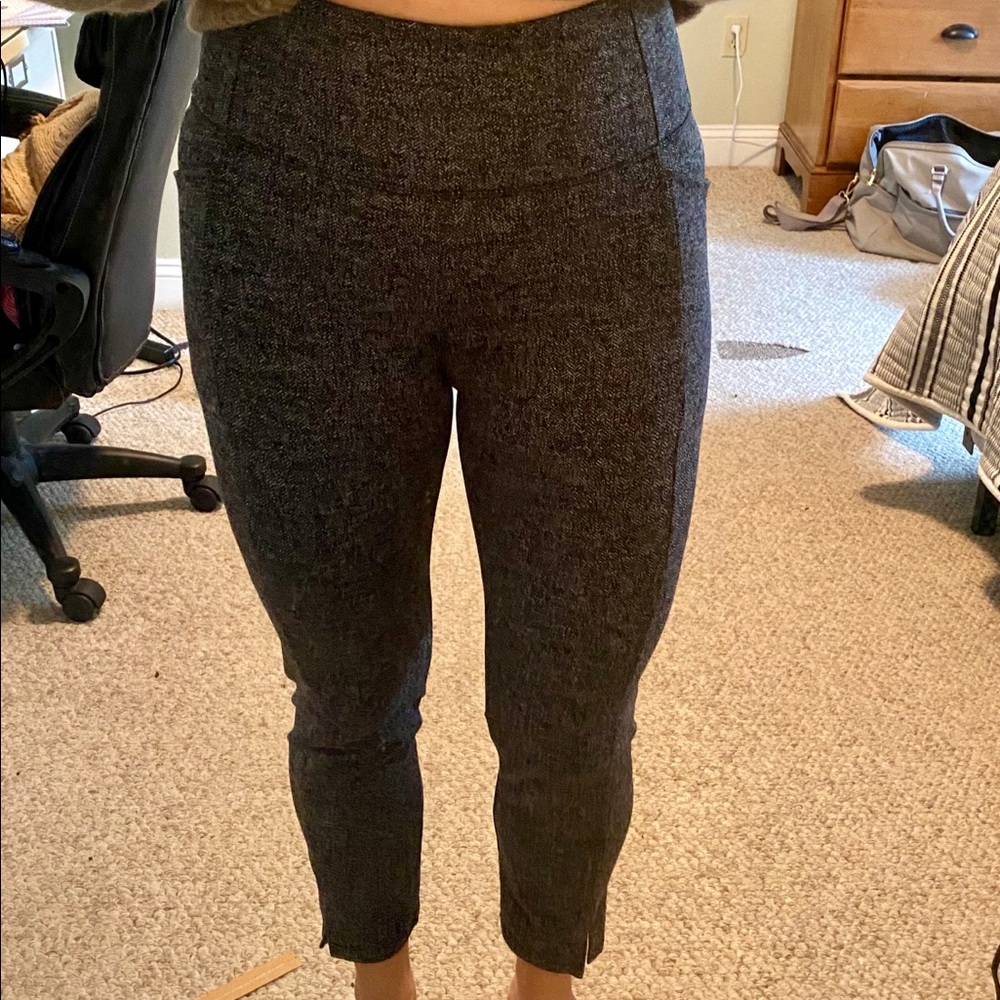 Athleta lounge pants. Black and white pattern, fit snug and are relatively warm